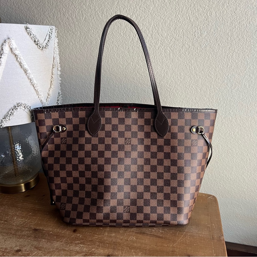 Louis Vuitton Neverfull MM Damier Ebene Tote Bag